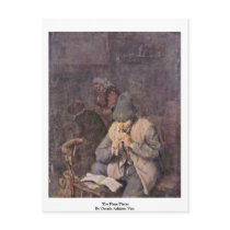 The Flute Player By Ostade Adriaen Van Postcards