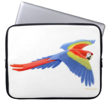 The Flying Scarlet Macaw Electronics Bag Laptop Computer Sleeve