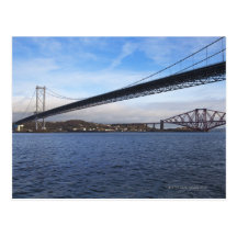 The foreground Forth Road Bridge is a suspension b Post Card