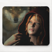 The Forest Has Eyes - fantasy, wolf, Mouse Pads
