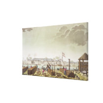 The Fort at Batavia with Native Loggers, plate 50 canvas prints