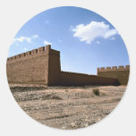 The fort of the imitated Ancient Dun Huang City, C Round Stickers