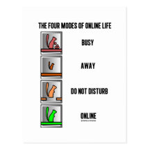 The Four Modes Of Online Life (Squirrel Icons) Postcards