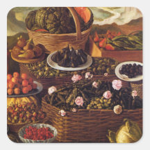 The Fruit Seller in detail by Vincenzo Campi Stickers