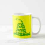 The Gadsden Rattlesnake Green on Yellow Coffee Mug