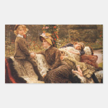The Garden Bench Fine art family Rectangular Sticker