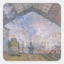 The Gare St. Lazare, 1877 Square Sticker