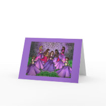 The Gathering of Belly Dancers in Purple Greeting Card