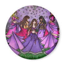 The Gathering of Belly Dancers in Purple Refrigerator Magnet