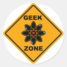 The Geek Zone Sign Round Stickers