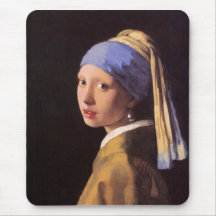 The girl with the pearl earring by Vermeer Mouse Mat