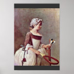 The Girl With The Shuttlecock By Chardin Jean-Bapt Poster