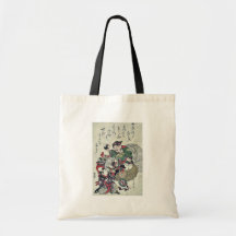 The god of fortune and children by UtamaroII,d. ca Canvas Bags