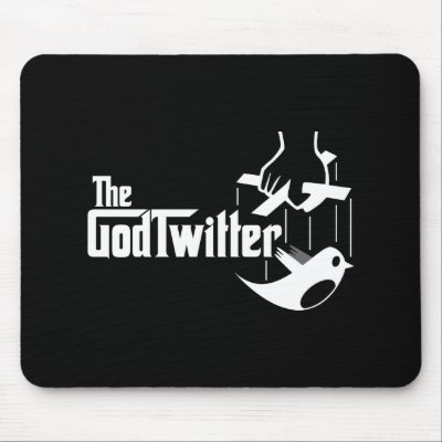 The GodTwitter Mousepad by pinksheepind