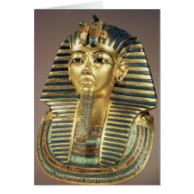 The gold funerary mask, from tomb of greeting card