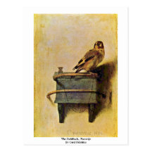The Goldfinch., Puttertje  By Carel Fabritius Post Cards
