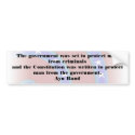 The government was set to protect man Bumper bumper stickers