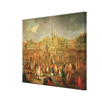 The Grand Place during Mardi Gras, Cambrai, 1765 Gallery Wrapped Canvas