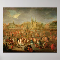 The Grand Place during Mardi Gras, Cambrai, 1765 Posters