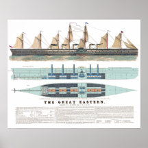 The Great Eastern 1858 Print
