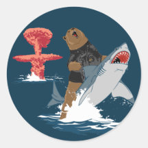 The Great Escape - bear shark cavalry Round Sticker