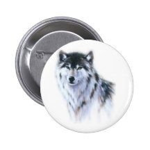 The great fierce wolf in all glory pinback button