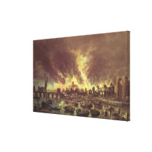 The Great Fire of London, 1666 Stretched Canvas Print