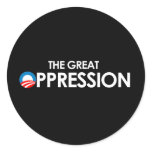The Great Oppression white stickers