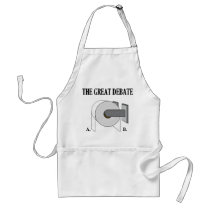 The Great Toilet Paper Bathroom Debate Apron