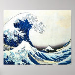 "The Great Wave" Japanese Painting by Hokusai posters