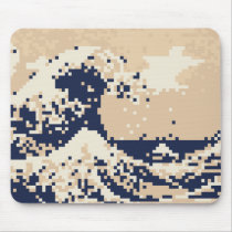 The Great Wave off Kanagawa 8 Bit Pixel Art Mouse Mats
