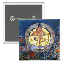 The Harvest Moon - Charles Rennie Mackintosh Pinback Buttons
