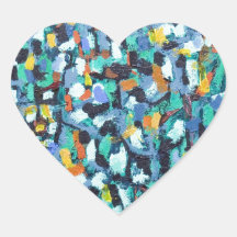 The Head of John the Baptist (pointillism) Heart Stickers