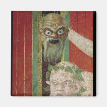 The Head of the Elderly Silenus Fridge Magnets