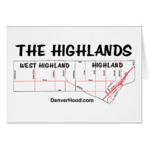 The Highlands Neighbourhood Map Greeting Cards
