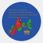 The Holly and the Ivy with Cardinal and Crown Sticker