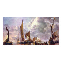 The Home Fleet Saluting The State Barge. By Jan Va Customized Photo Card
