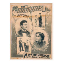 The Houdinis, 'Metamorphosis change in 3 seconds' Postcard