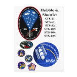 The Hubble Telescope and the Shuttle postcards