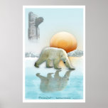 "THE ICE CHIEF" Polar Bear & Totem Pole Art Poster posters