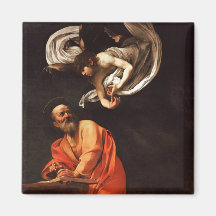 The Inspiration of Saint Matthew, Caravaggio Refrigerator Magnets