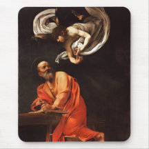 The Inspiration of Saint Matthew, Caravaggio Mouse Pad