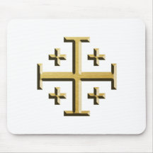 The Jerusalem Cross - Gold Beveled Edition Mouse Pads
