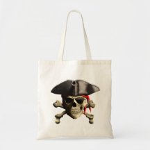 The Jolly Roger Pirate Skull Canvas Bag