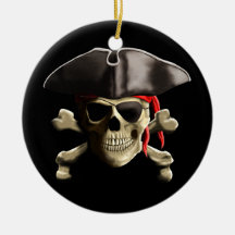 The Jolly Roger Pirate Skull Christmas Tree Ornament