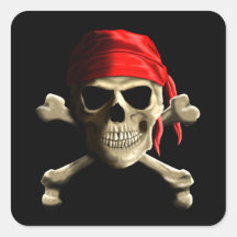 The Jolly Roger Square Stickers