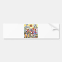The King and Queen of Hearts and the Cheshire Cat Bumper Stickers