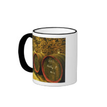 The Kiralyudvar winery: Barrels with Tokaj wine Mugs