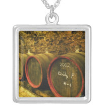 The Kiralyudvar winery: Barrels with Tokaj wine Custom Necklace