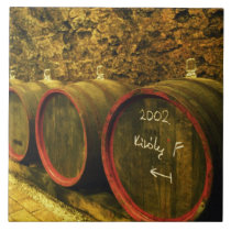 The Kiralyudvar winery: Barrels with Tokaj wine Ceramic Tiles